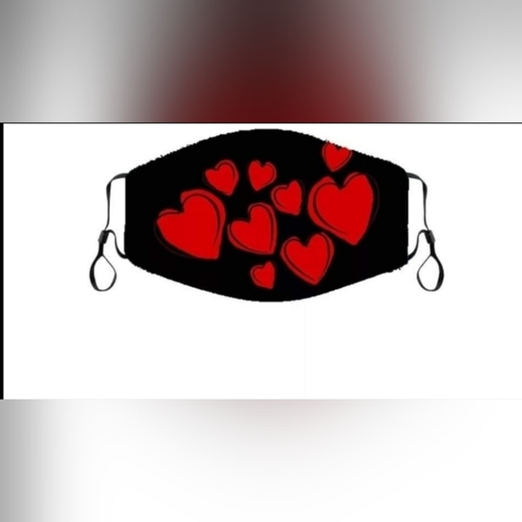Heart Facemasks, Adult in 5 Designs, Lot of  35 - Picture 3 of 14